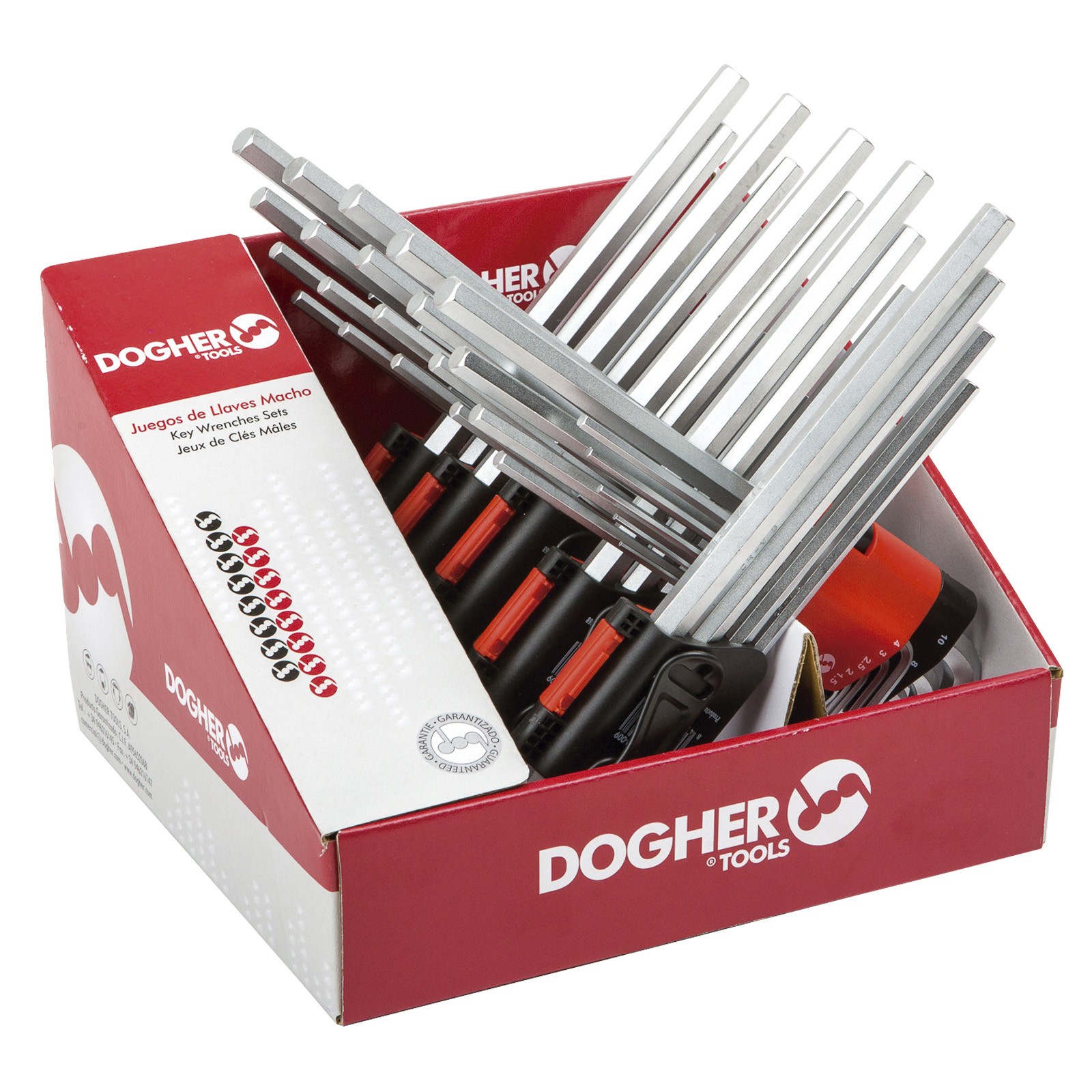 Expositor DOGHER Mostrador Juego 9 Llaves Macho Hexagonal CrV Extra Larga 1,5-10mm