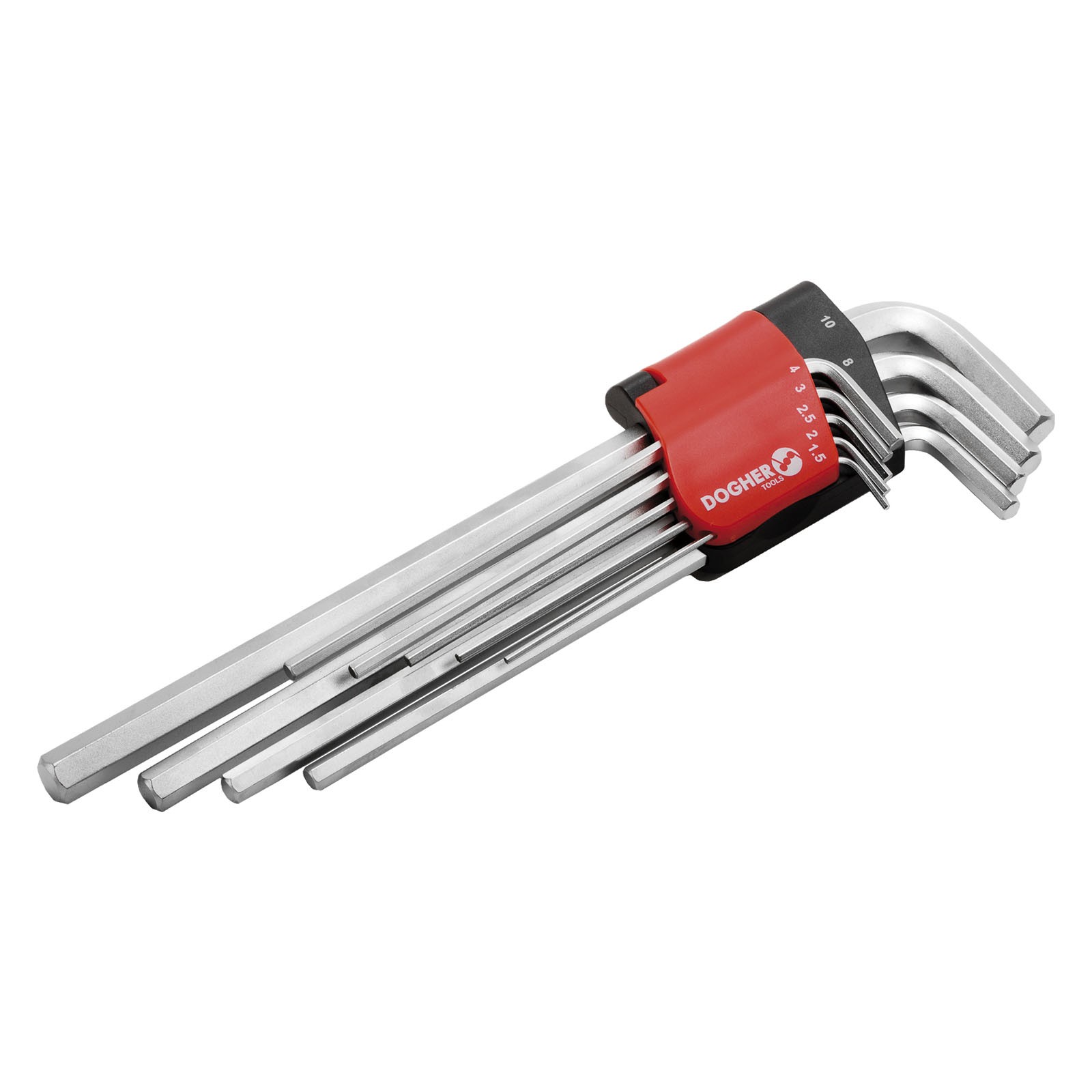 Expositor DOGHER Mostrador Juego 9 Llaves Macho Hexagonal CrV Extra Larga 1,5-10mm