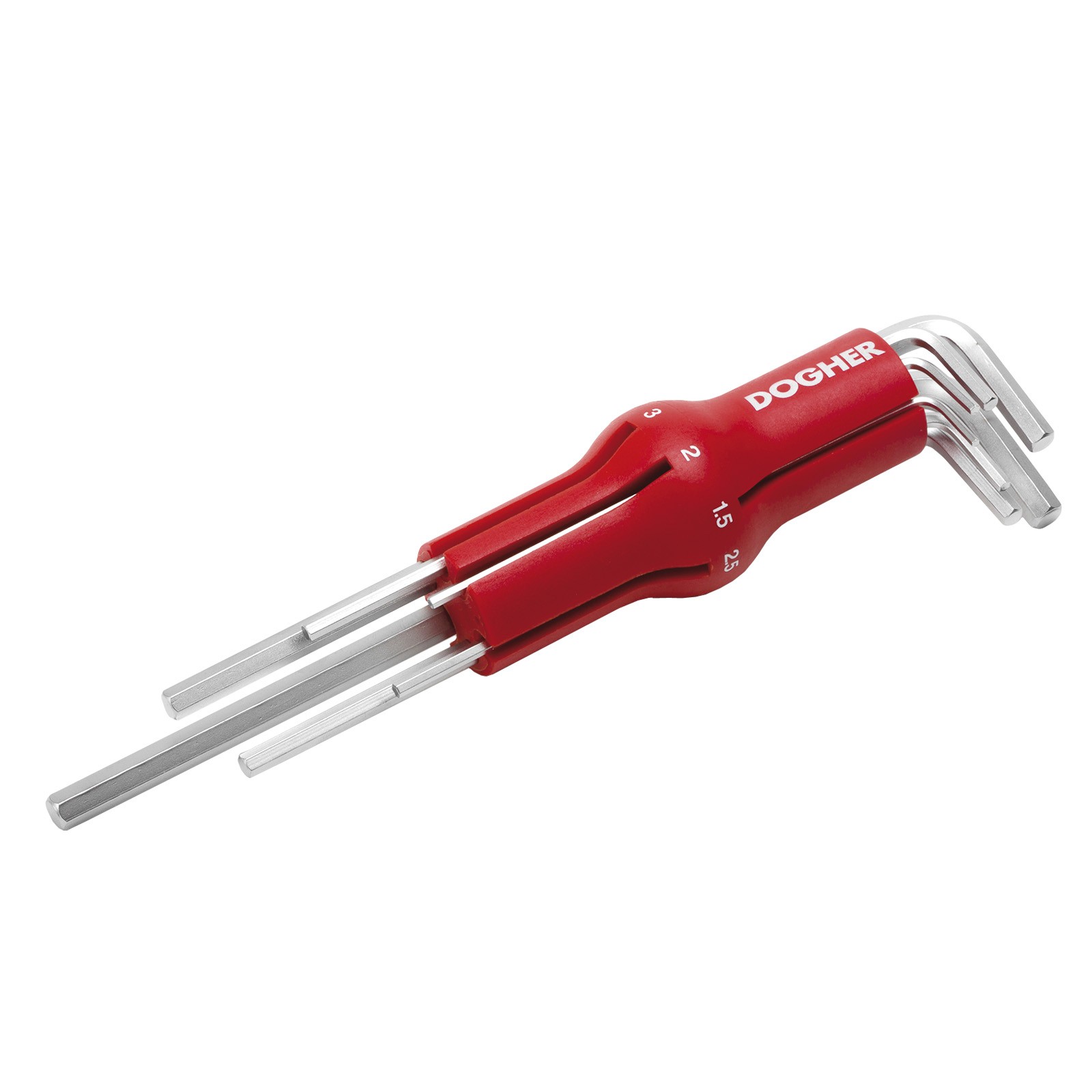 Juego DOGHER 7 Llaves Macho Hexagonal CrV Canutillo en T 1,5-6mm