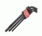 Juego 9 Llaves Macho Hexagonal Seguridad Extra Larga Pavonado 1,5-10mm