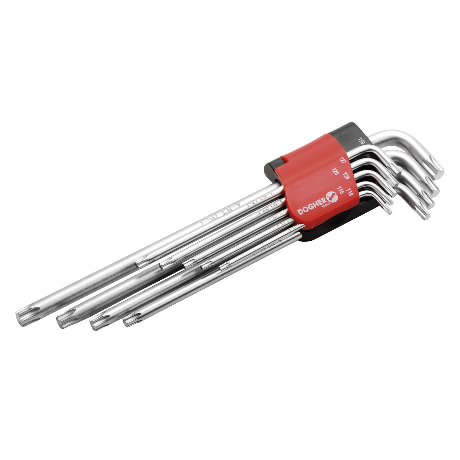 Juego DOGHER 9 Llaves Macho Torx CrV Extra Larga T10-T50