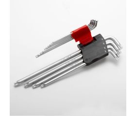 Juego 9 Llaves Macho Torx CrV Extra Larga T10-T50