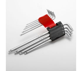 Juego 9 Llaves Macho Torx CrV Extra Larga T10-T50