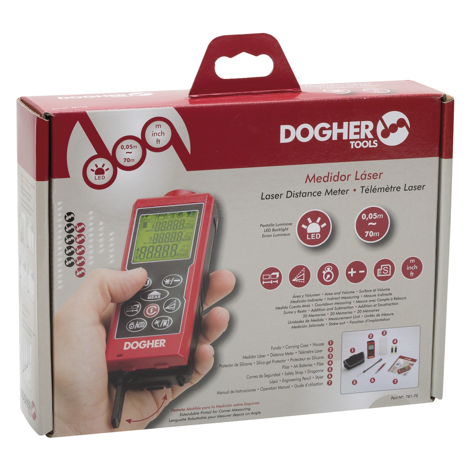 Medidor DOGHER Laser Profesional 70 m