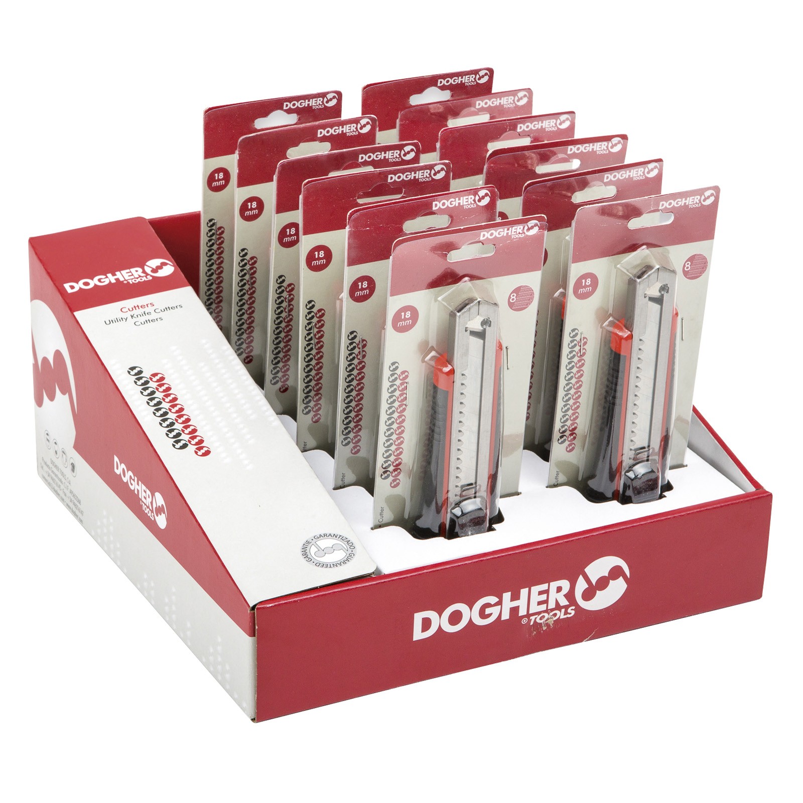 Expositor Mostrador Cutter DOGHER Push System 8 Hoja 18 mm