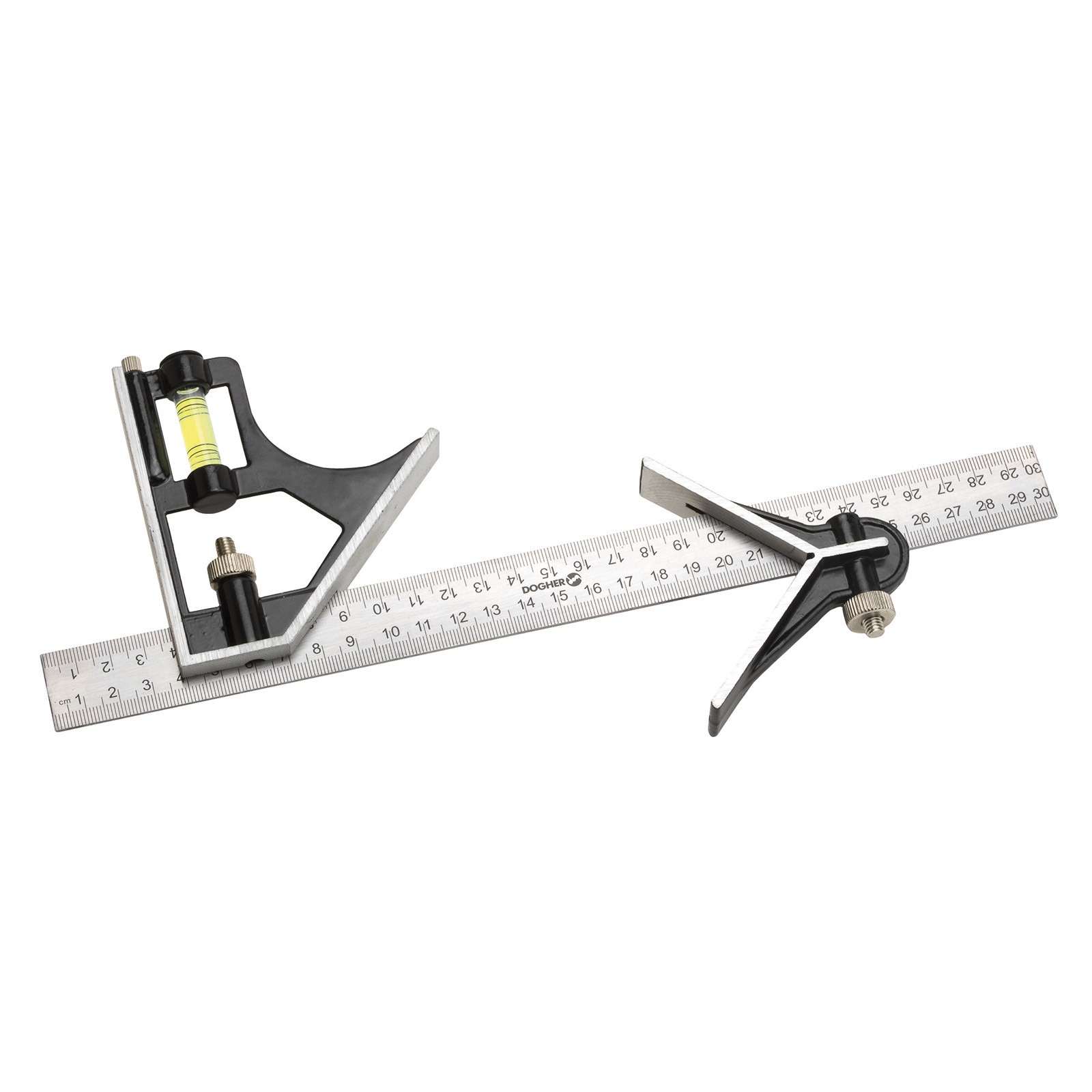 Escuadra DOGHER Combinada Doble con Nivel 300X24,5X1,8 mm