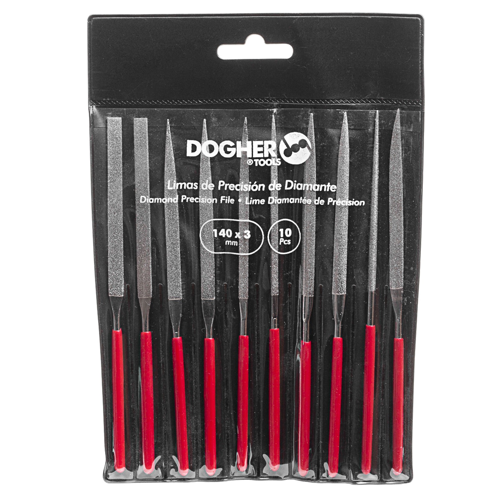 Juego 10 Limas Aguja de Diamante DOGHER 140 mm