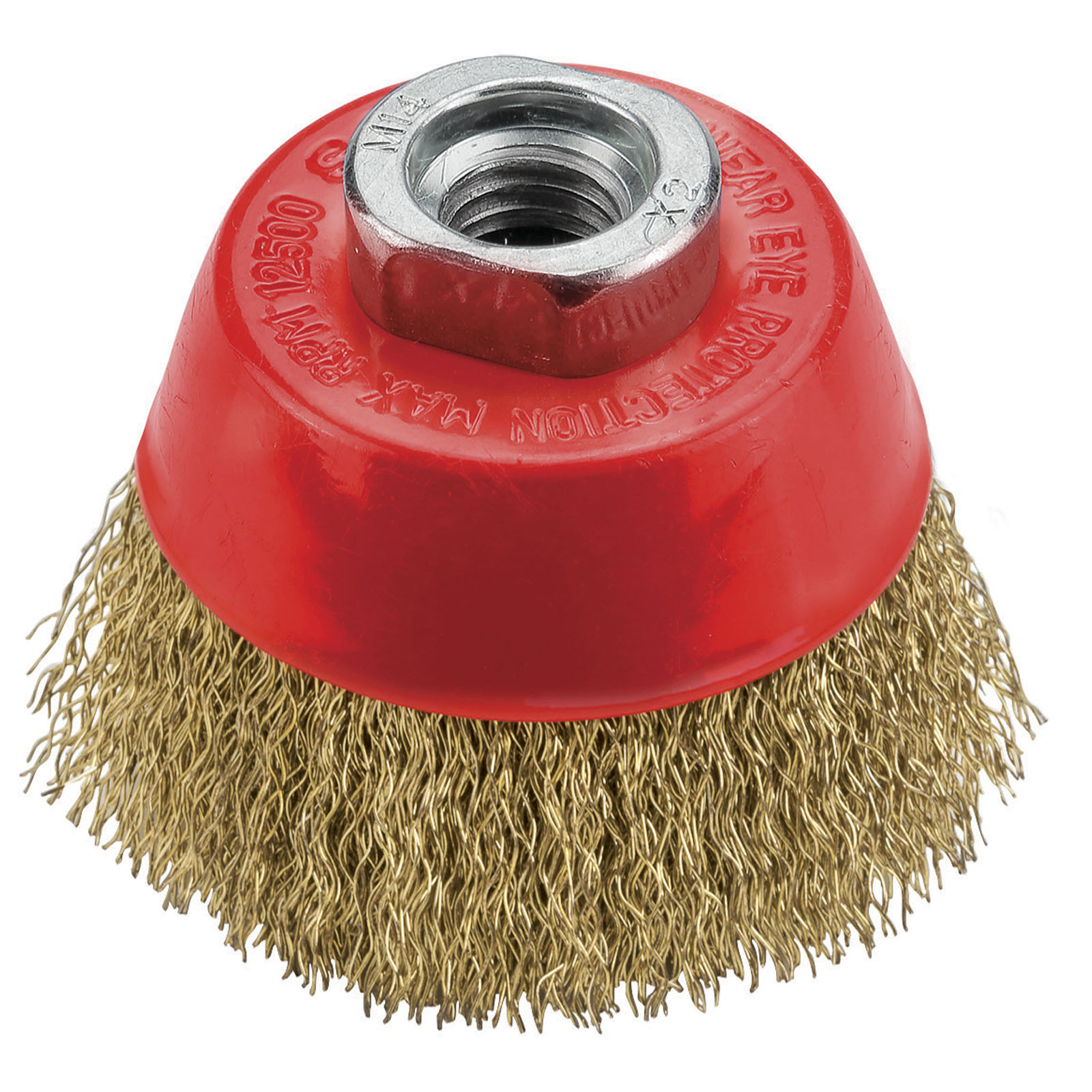 Cepillo Taza DOGHER Alambre Ondulado 0,30 mm Acero Latonado Eje M14