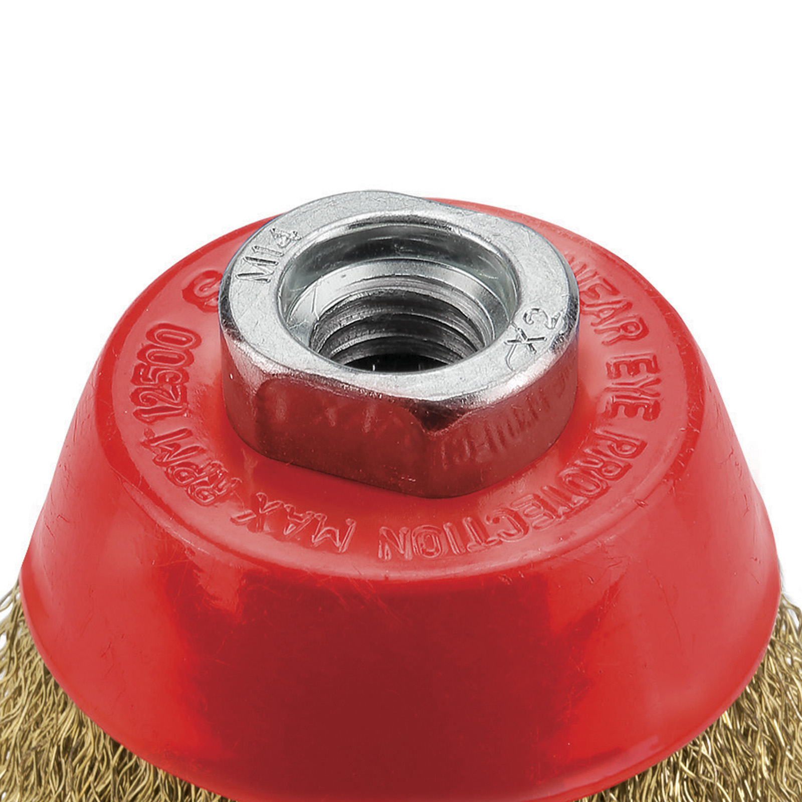 Cepillo Taza DOGHER Alambre Ondulado 0,30 mm Acero Latonado Eje M14