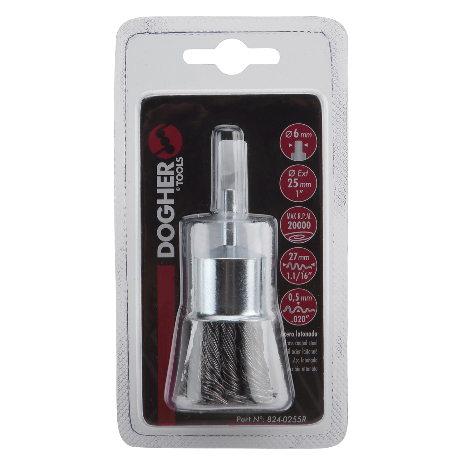 Brocha Circular Trenzado Acero Espiga 6 mm 25x0,5 mm