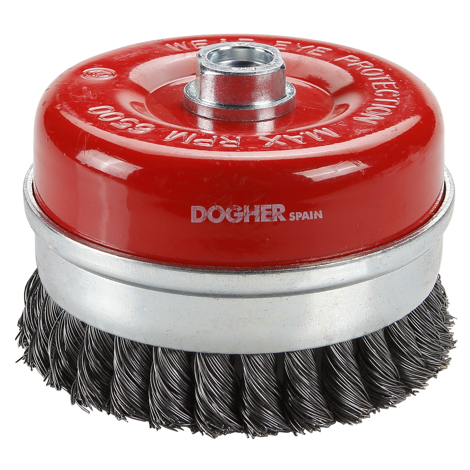 Cepillo Taza DOGHER Alambre 0,50 mm Trenzado Acero Eje M14