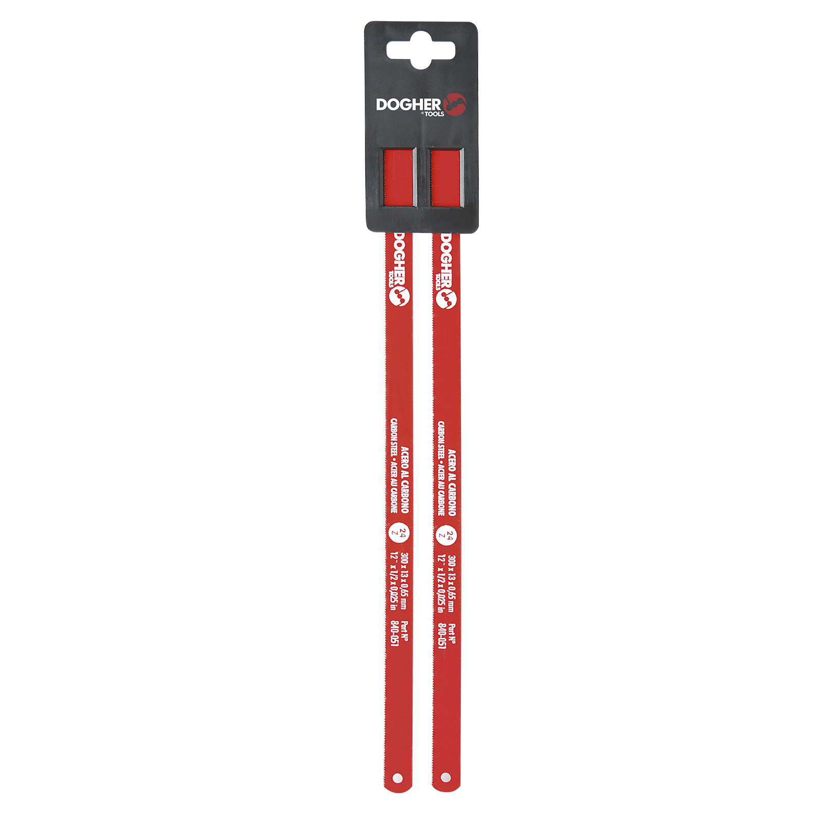 Juego 2 Hojas Sierra DOGHER Acero Carbono 24 Dientes 300x13x0,65