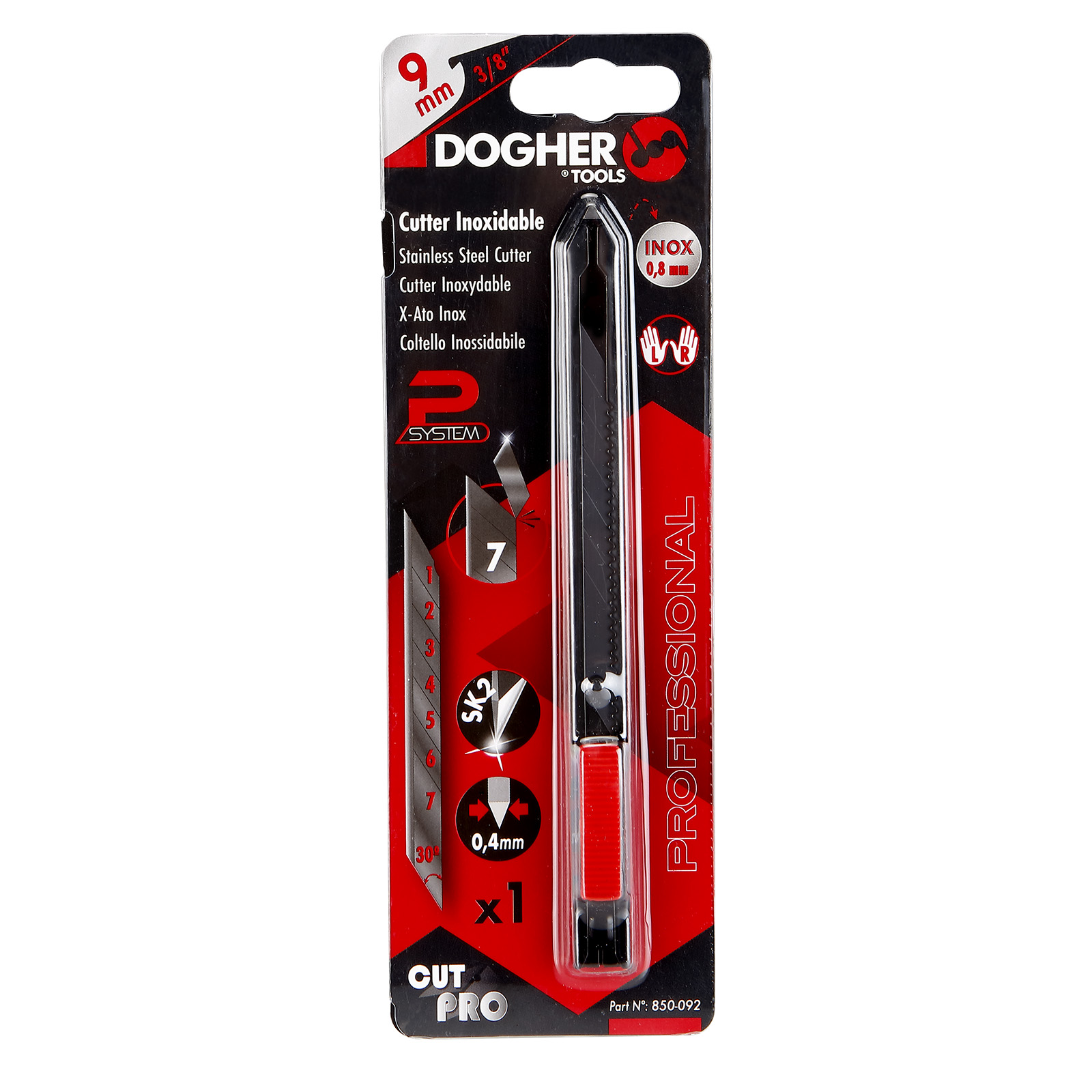 Cutter DOGHER Cutpro Push System INOX 1 Hoja 9 mm