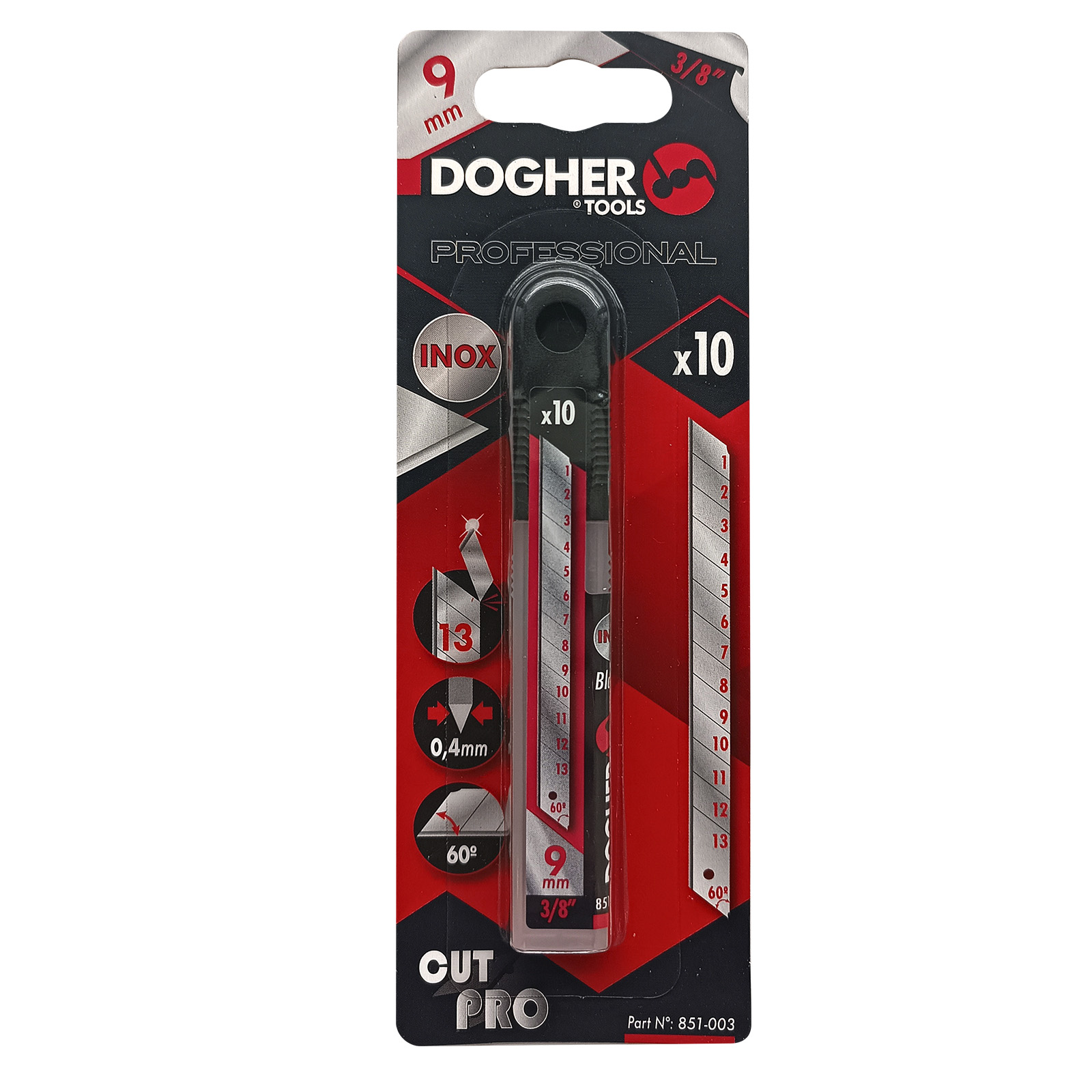 Cuchillas DOGHER Acero Inoxidable 80x9 mm