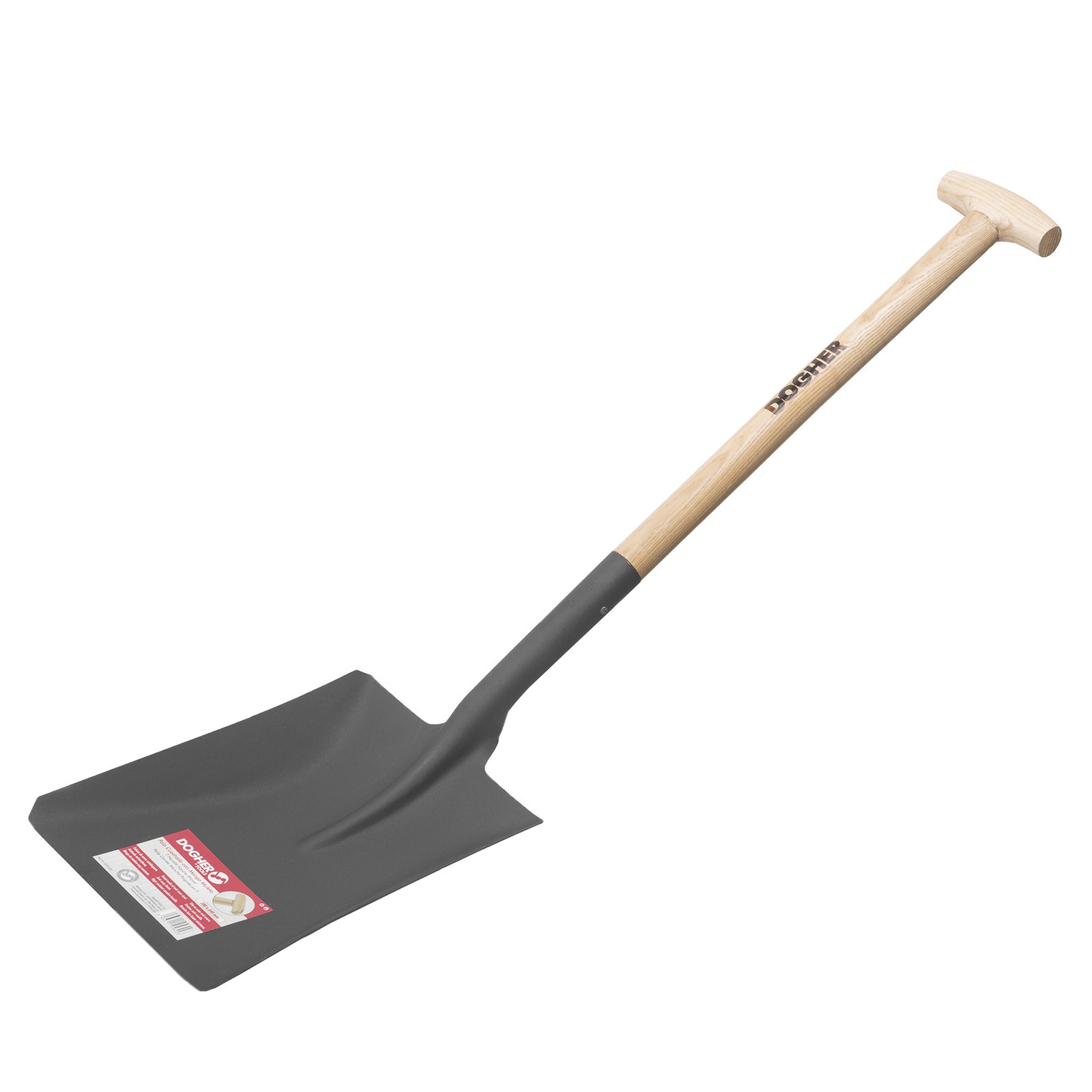 Pala Cuadrada DOGHER 280X340 mm Mango Madera Muleta 1020 mm