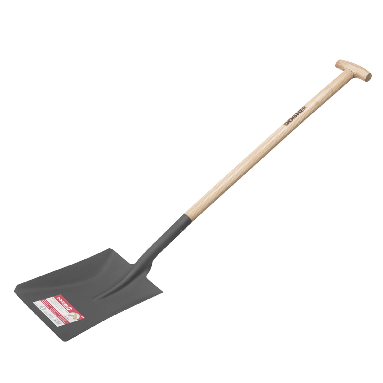 Pala Cuadrada DOGHER 280X340 mm Mango Madera Muleta 1300 mm