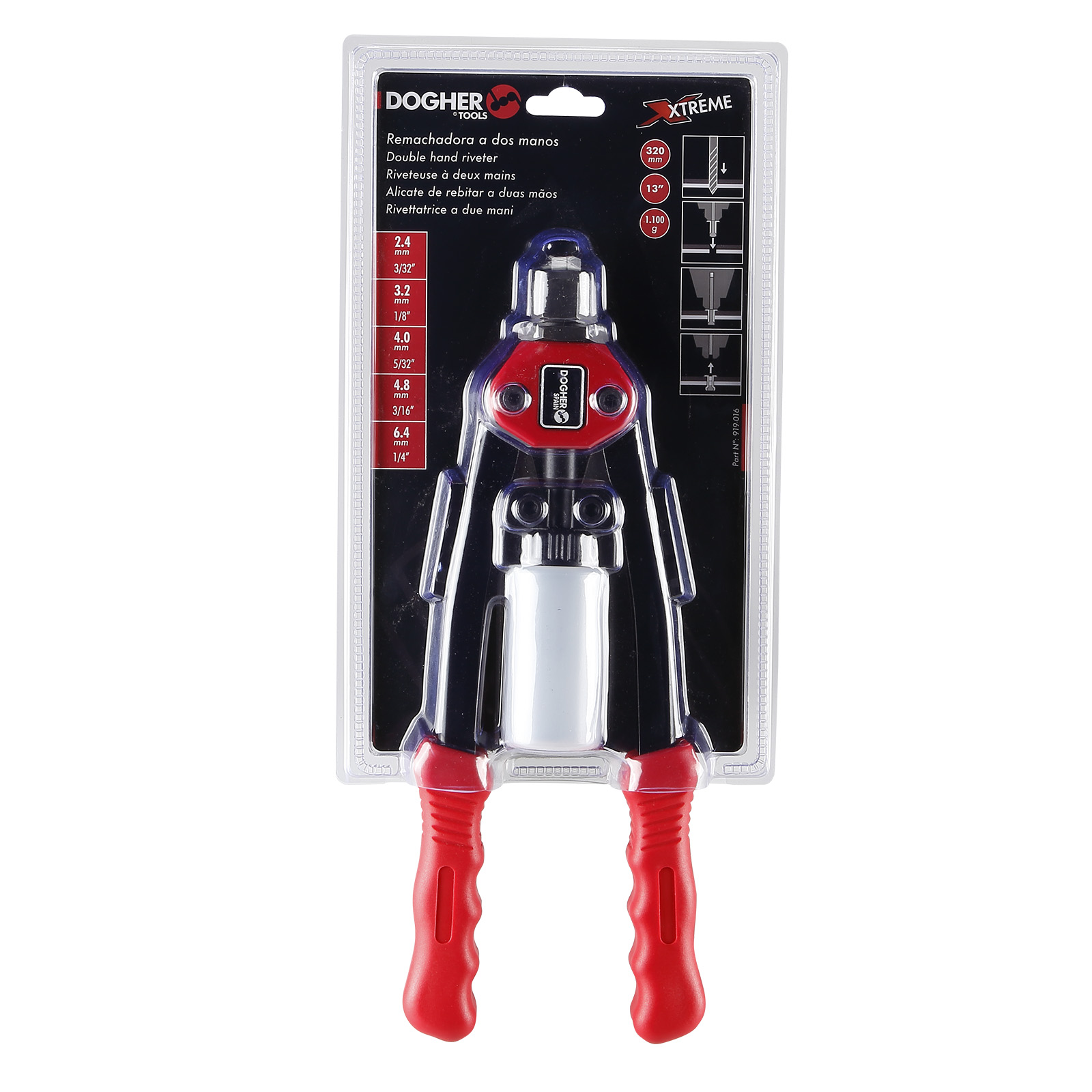 Remachadora DOGHER Automática 2 Manos Xtreme Boquillas Intercambiables
