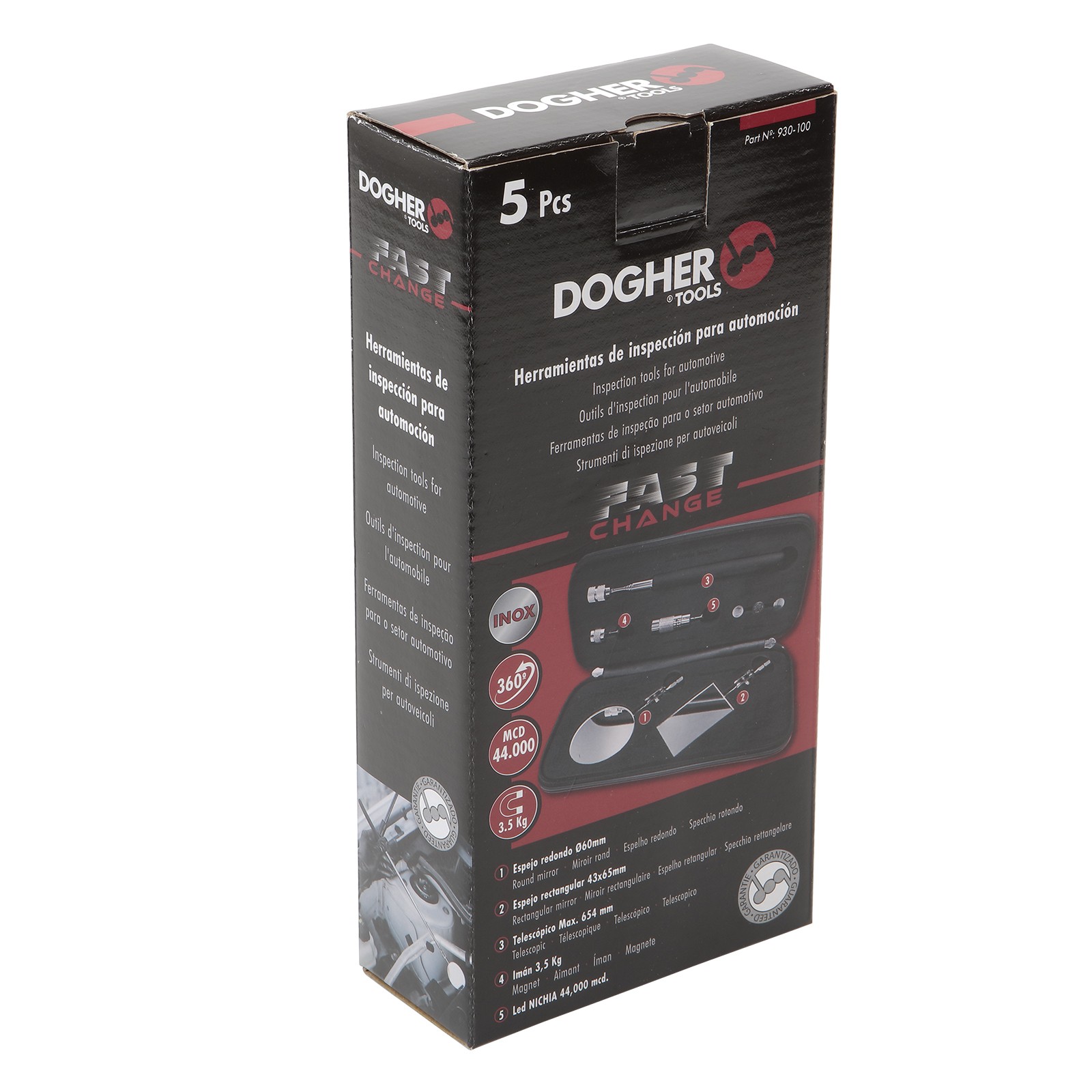 Juego DOGHER 5 Piezas Espejos y Led Fastchange