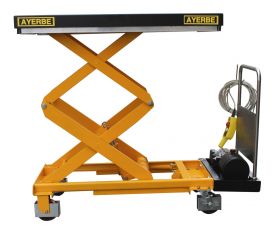 MESA ELECTROHIDR. 750 KG. DOBLE TIJERA C/ RUEDAS