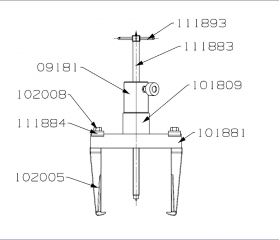 CONJUNTO HIDRÁULICO DE ALARGADERAS Y PATAS PARTE MECÁNICA FORZA SERIE 1000H DE DOS PATAS