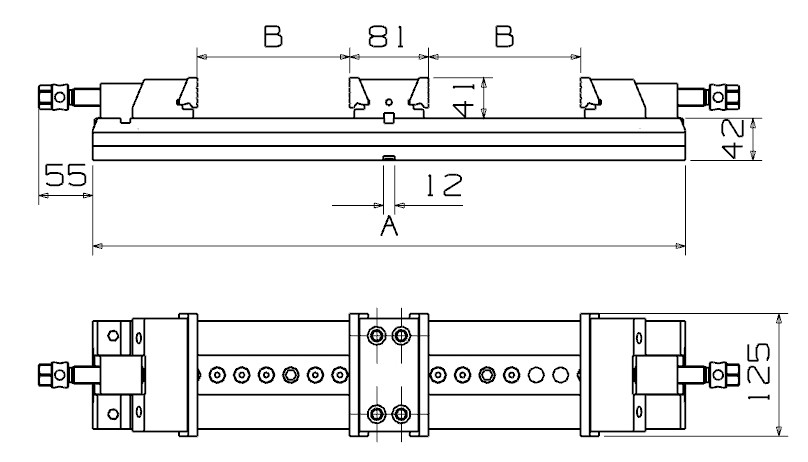 MORDAZA FORZA DOBLE DESCENDENTE DE 125MM