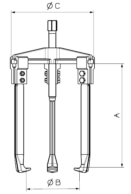 EXTRACTOR FORZA SERIE 2400LT DE 3 PATAS LARGAS