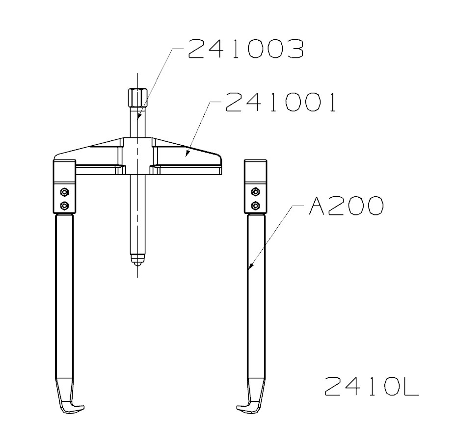 EXTRACTOR FORZA  SERIE 2400L DE 2 PATAS LARGAS