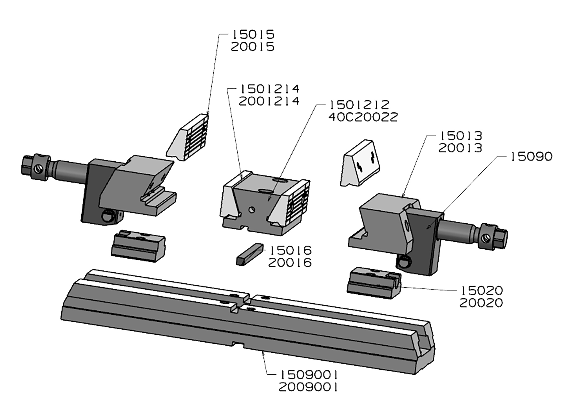MORDAZA FORZA DOBLE CON BOCA DE 150MM DESCENDENTE