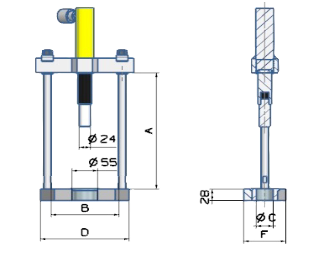 EXTRACTOR DE BULONES HIDRÁULICO FORZA 5 TONELADAS COMPLETO