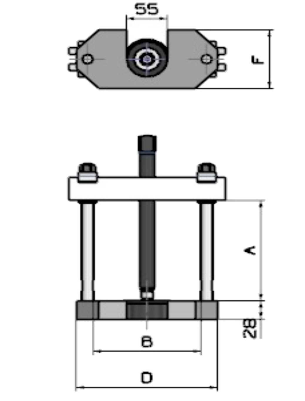 EXTRACTOR DE BULONES HIDRÁULICO FORZA 5 TONELADAS PARTE MECÁNICA