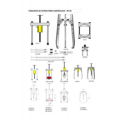 CONJUNTO EXTRACTOR HIDRÁULICO COMPLETO FORZA SERIE XP