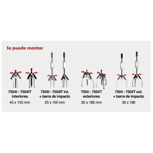 MALETÍN EXTRACTOR AJUSTABLE FORZA INTERIOR Y EXTERIOR 2/3 PATAS CON BARRA DE IMPACTO