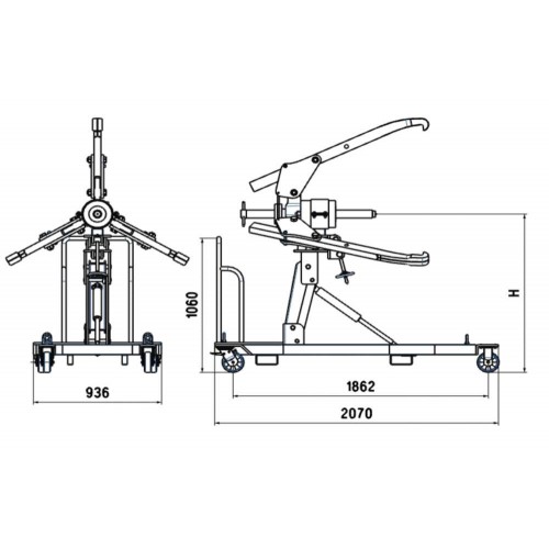 CARRO PARA EXTRACTOR DE 100 TON