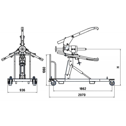 CARRO CON EXTRACTOR DE 100 TON COMPLETO