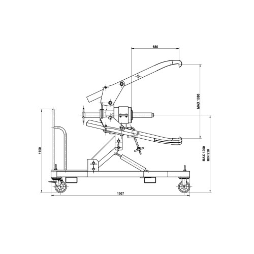 CARRO CON EXTRACTOR FORZA DE 100 TON COMPLETO