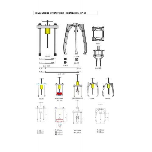 CONJUNTO EXTRACTOR HIDRÁULICO COMPLETO FORZA SERIE CP