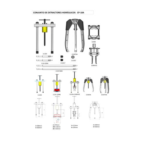 CONJUNTO EXTRACTOR HIDRÁULICO COMPLETO FORZA SERIE CPA
