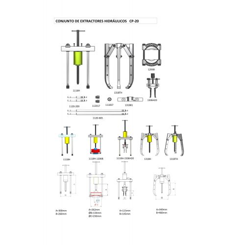 CONJUNTO EXTRACTOR HIDRÁULICO COMPLETO FORZA SERIE CP