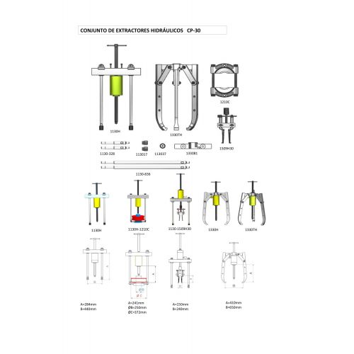 CONJUNTO EXTRACTOR HIDRÁULICO COMPLETO FORZA SERIE CP
