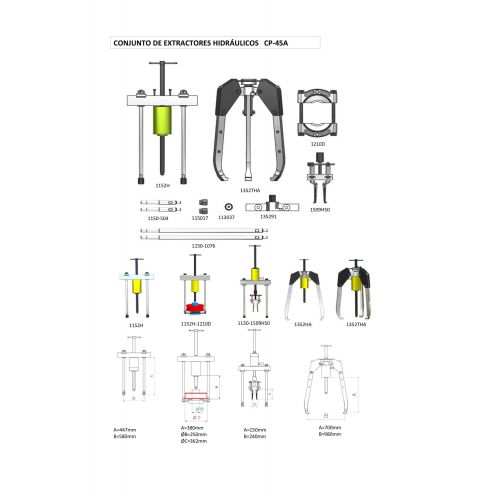 CONJUNTO EXTRACTOR HIDRÁULICO COMPLETO FORZA SERIE CPA