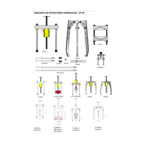 CONJUNTO EXTRACTOR HIDRÁULICO COMPLETO FORZA SERIE CP