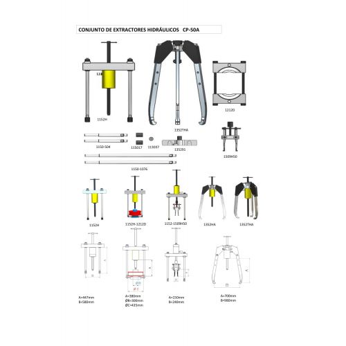 CONJUNTO EXTRACTOR HIDRÁULICO COMPLETO FORZA SERIE CPA