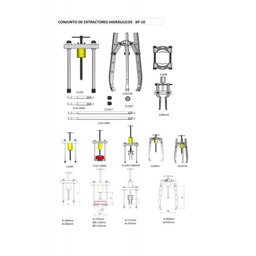CONJUNTO EXTRACTOR HIDRÁULICO COMPLETO FORZA SERIE XP