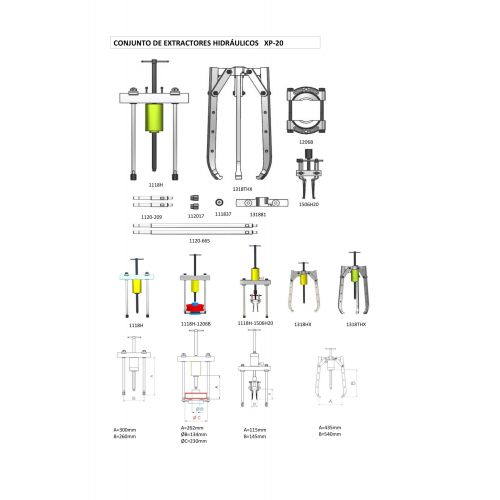 CONJUNTO EXTRACTOR HIDRÁULICO COMPLETO FORZA SERIE XP