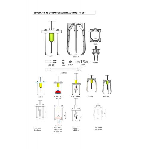 CONJUNTO EXTRACTOR HIDRÁULICO COMPLETO FORZA SERIE XP