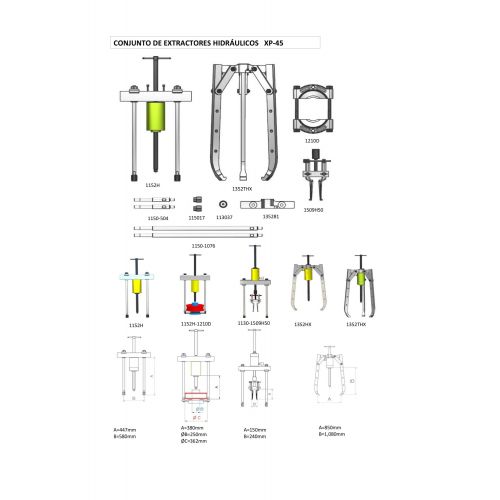 CONJUNTO EXTRACTOR HIDRÁULICO COMPLETO FORZA SERIE XP