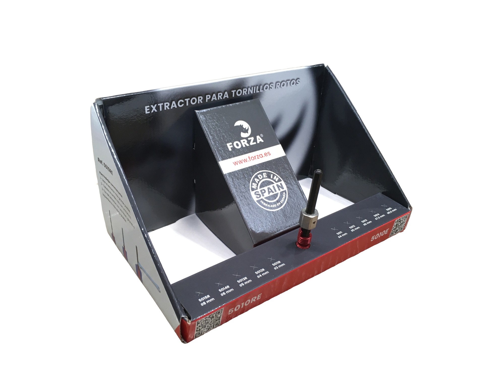 EXPOSITOR DE CARTÓN PARA TORNILLOS ROTOS FORZA