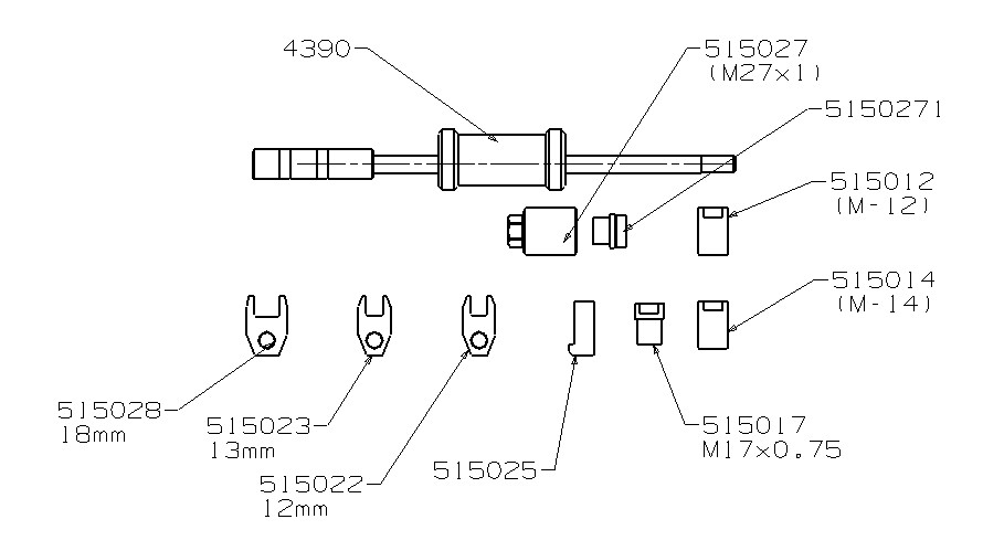 JUEGOS FORZA PARA INYECTORES CON ADAPTADORES ROSCADOS