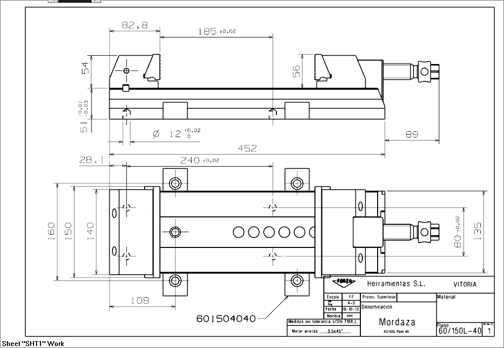 MORDAZA FORZA MODULAR P=40 150X250