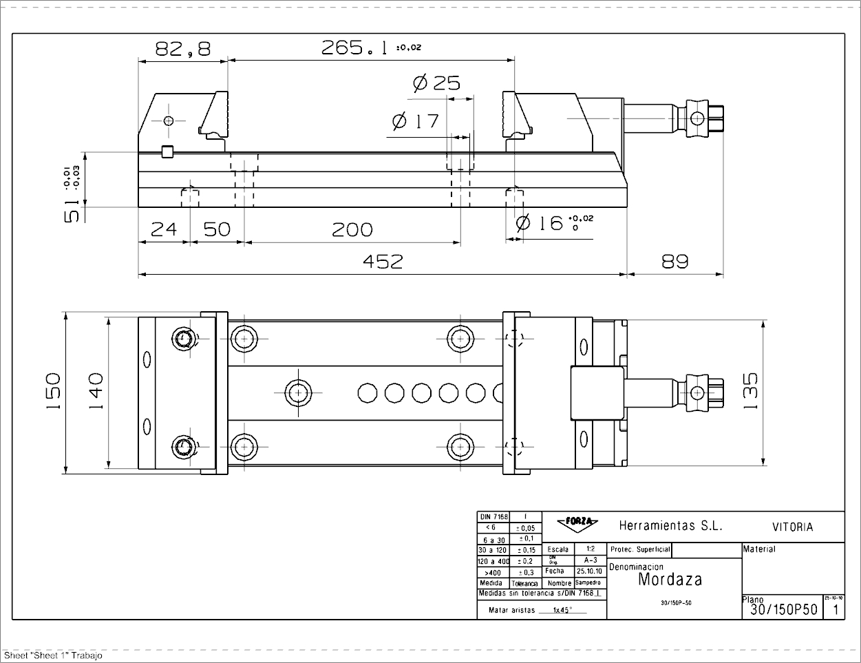 MORDAZA FORZA MODULAR P=50 150X200